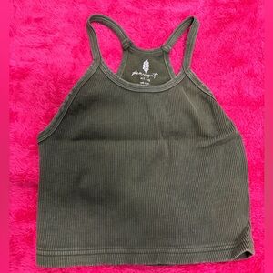 Free People Movement Olive Ribbed Tank Top